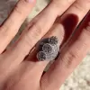 4.95ct Round Cut White Sapphire Engagement Ring