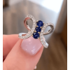 5.6ctw Blue & White Sapphire Butterfly Cocktail Ring