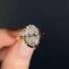 3.5ct Oval Cut White Sapphire Engagement Ring in Gold