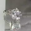 12ct Cushion Cut White Sapphire Engagement Ring