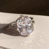12ct Cushion Cut White Sapphire Engagement Ring