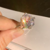 12ct Cushion Cut White Sapphire Engagement Ring