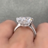 12ct Cushion Cut White Sapphire Engagement Ring