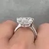 12ct Cushion Cut White Sapphire Engagement Ring