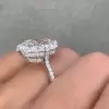 12ct Cushion Cut White Sapphire Engagement Ring