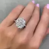 12ct Cushion Cut White Sapphire Engagement Ring
