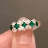 5.36ct Emerald & White Sapphire Wedding Band in Gold