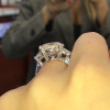 12ct Round Cut White Sapphire Three Stone Engagement Ring