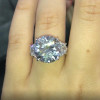 12ct Round Cut White Sapphire Three Stone Engagement Ring