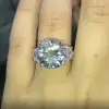 12ct Round Cut White Sapphire Three Stone Engagement Ring