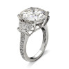 12ct Round Cut White Sapphire Three Stone Engagement Ring