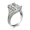8ct Emerald Cut White Sapphire Engagement Ring