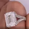 8ct Emerald Cut White Sapphire Engagement Ring