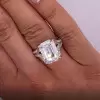 8ct Emerald Cut White Sapphire Engagement Ring