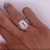 8ct Emerald Cut White Sapphire Engagement Ring