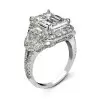 7ct Halo Emerald Cut White Sapphire Engagement Ring