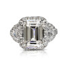 7ct Halo Emerald Cut White Sapphire Engagement Ring