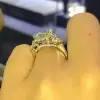 7ct Halo Emerald Cut White Sapphire Engagement Ring