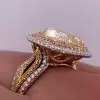 5.6ct Cushion Cut Yellow Sapphire Engagement Ring