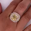 5.6ct Cushion Cut Yellow Sapphire Engagement Ring