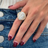 3ct Pear Cut White Sapphire Vintage Bold Engagement Ring