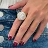 3ct Pear Cut White Sapphire Vintage Bold Engagement Ring
