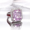 8ct Halo Radiant Cut Pink Sapphire Engagement Ring