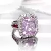 8ct Halo Radiant Cut Pink Sapphire Engagement Ring
