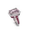 8ct Halo Radiant Cut Pink Sapphire Engagement Ring