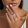 5.5ctw Princess Cut Blue Sapphire Women's Wedding Band
