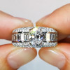 1.5ct Oval Cut White Sapphire Engagement Ring