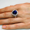 8ct Halo Trillion Cut Sapphire Engagement Ring