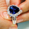 8ct Halo Trillion Cut Sapphire Engagement Ring