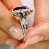 8ct Halo Trillion Cut Sapphire Engagement Ring