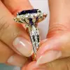 8ct Halo Trillion Cut Sapphire Engagement Ring
