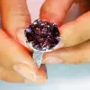 15ct Round Cut Fushsia Garnet Engagement Ring