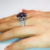 15ct Round Cut Fushsia Garnet Engagement Ring