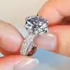 4ct Round Cut White Sapphire Engagement Ring