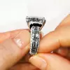 11ct Radiant Cut White Sapphire Engagement Ring