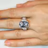 11ct Radiant Cut White Sapphire Engagement Ring