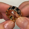 Bazel White Sapphire Wide Wedding Band in Gold
