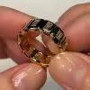 Bazel White Sapphire Wide Wedding Band in Gold