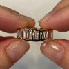 Bazel White Sapphire Wide Wedding Band in Gold