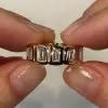 Bazel White Sapphire Wide Wedding Band in Gold