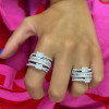 Baguette Cut Cross Shank Wide Wedding Band
