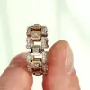 Bazel Set Princess Cut Mechanical Style Men's Ring