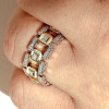 Bazel Set Princess Cut Mechanical Style Men's Ring