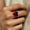 9.5ct Cushion Cut Ruby Cocktail Ring