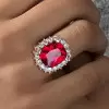 11ct Halo Cushion Cut Ruby Engagement Ring