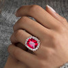 11ct Halo Cushion Cut Ruby Engagement Ring